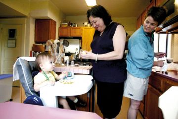 Rebecca Kennedy and Mary Li with daughter Rebecca Kennedy and Mary Li with daughter