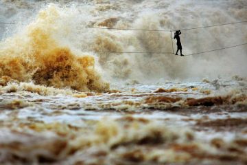 Turbulent river crossing Turbulent river crossing