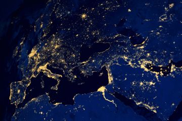 European countries earth night European countries earth night