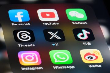 Shanghai,China-July 30th 2023 X (new Twitter), Threads, Facebook, YouTube, Instagram, WeChat, WhatsApp. Douyin(TikTok) and Sina Weibo app icons. Assorted online social media software brands