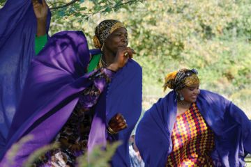 Somali women, harvest festival celebration, Maine