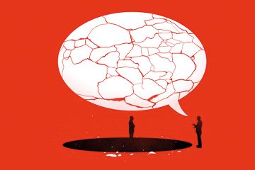 Fractured speech bubble Fractured speech bubble