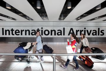 Students arrive at airport Students arrive at airport