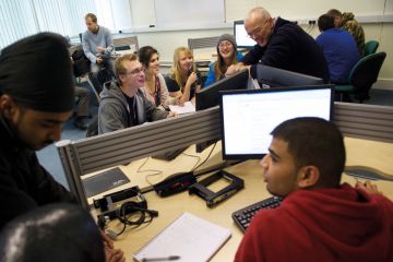 Students working at computers Students working at computers
