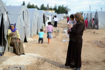 Syrian refugees at a camp in Turkey