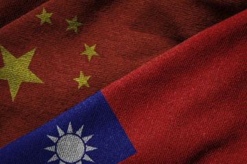 Taiwan and Chinese flag Taiwan and Chinese flag