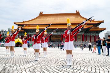 Taiwanese Marching Group Performing in Liberty Square