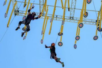 Target_blue sky_hanging on_two men