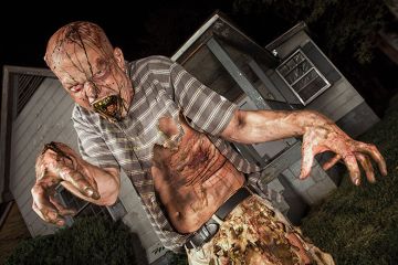 A zombie outside a farmhouse A zombie outside a farmhouse