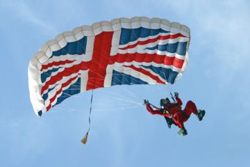 parachute with union jack flag