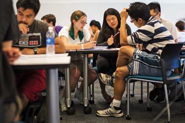 Students at Harvey Mudd College. Women and men and ethnic minorities.
