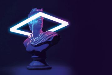 Statue with light around it