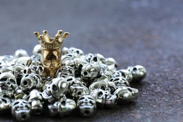 Pile of metal skulls