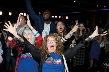 Democrats gather for election night in Washington DC