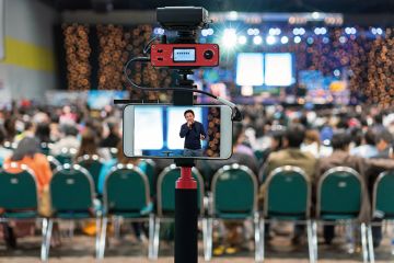 A lecture being filmed