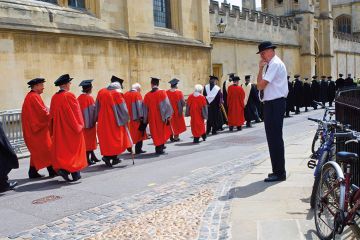 University of Oxford Encaenia Procession 2010. Porter watching