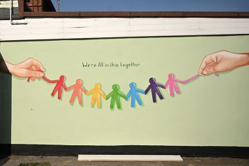 "We're all in this together" mural. Covid-19. UK "We're all in this together" mural. Covid-19. UK