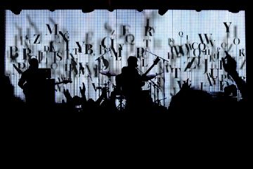 Silhouette of live band