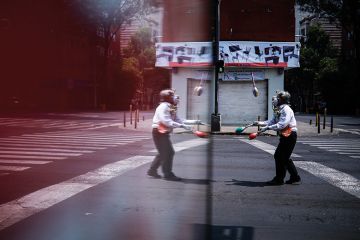 A juggler during the coronavirus pandemic A juggler during the coronavirus pandemic