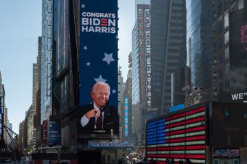 Times Square tribute to president-elect Joe Biden Times Square tribute to president-elect Joe Biden