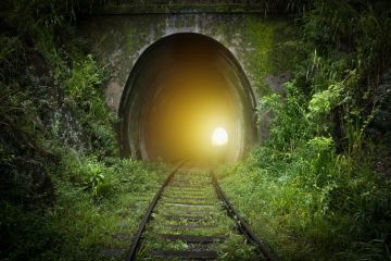 A railway tunnel Light at the end of the tunnel