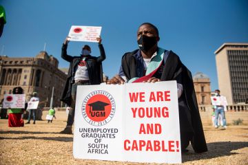Unemployed graduates march to demand jobs opportunities in 2020 in Pretoria, South Africa Unemployed graduates march to demand jobs opportunities in 2020 in Pretoria, South Africa