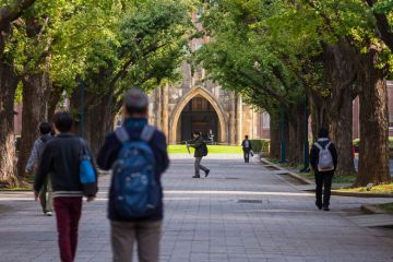 University of Tokyo students walking on campus