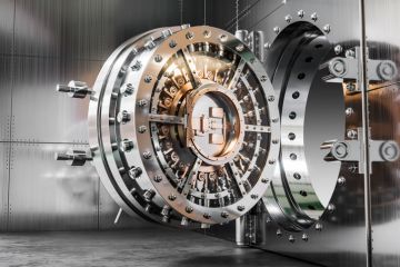An open bank vault, symbolising open science