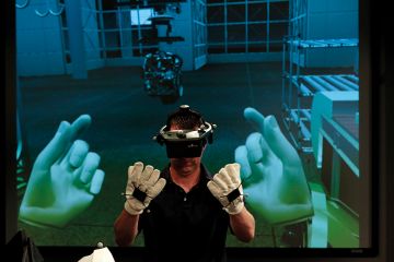 Man wearing VR headset