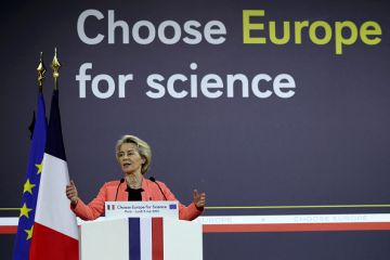 Ursula Von der Leyen speaks at the CHoose Science for Europe event