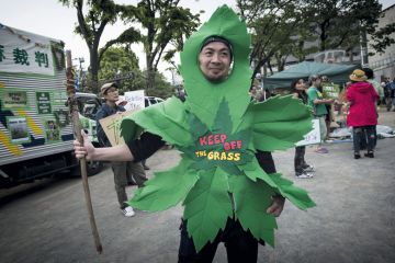 People participated in the march calling for the legalization of marijuana in Tokyo People participated in the march calling for the legalization of marijuana in Tokyo to illustrate Marijuana scandals test Japanese university leaders