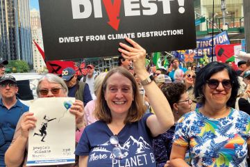 Caroline Levine at a climate change march Caroline Levine at a climate change march