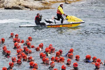 The annual Pier to Pub open water swimming race in Lorne. Victoria, Australia. The annual Pier to Pub open water swimming race in Lorne. Victoria Australia to illustrate Australian accord’s challenge: boost enrolments in sceptical era
