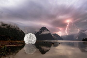 Montage of Milford Sound, New Zealand with a coin with a ship illustration in the water Montage of a Milford Sound, New Zealand with a coin with a ship illustration in the water to illustrate Are better days ahead for New Zealand’s universities?