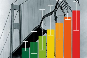 Montage of a graph between the Tacoma Narrows Bridge collapsing in Washington Montage of a graph between the Tacoma Narrows Bridge collapsing in Washington to illustrate All science papers must declare how confident we should be in them