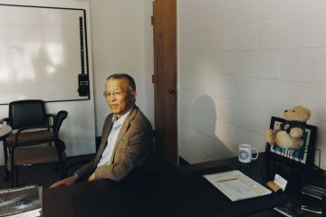 Gang Chen in his office at the Massachusetts Institute of Technology in Cambridge as described in the article