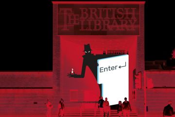 Concept of person with key and enter sign at The British Library, national library of the United Kingdom Concept of person with key and enter sign at The British Library, national library of the United Kingdom to illustrate It is time for open access to move on from institutional repositories
