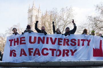 Thousands of people including higher and further education staff and students took part in a march across central London to Westminster to illustrate Universities condemn ‘shameful’ 13 per cent hike in OfS fees