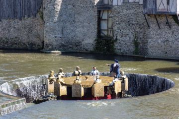 Knights of the round table in France, Vendee, Les Epesses, Parc du Puy du Fou Knights of the round table in France, Vendee, Les Epesses, Parc du Puy du Fou to illustrate Macron sets ambitious timeline to transform French research