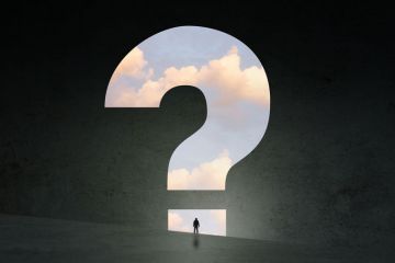 Shadow of person in front with large question mark shape filled with sky as a metaphor for Scientists should stop seeing uncertainty and doubt as PR liabilities