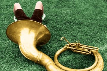  A young musician relaxes in the shade of his instrument to illustrate We need a s tatutory qualificatio n for  practitione rs in higher educ ation