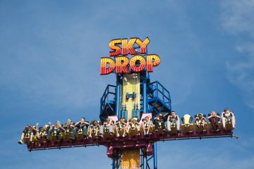 Sky Drop free fall gravity funfair ride Pleasure Beach, Great Yarmouth Sky Drop free fall gravity funfair ride Pleasure Beach, Great Yarmouth