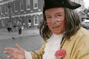 An actor impersonating Ben Franklin