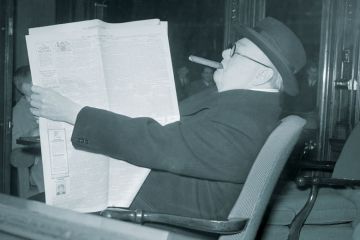 British politician Winston Churchill (1874 - 1965) during Election year