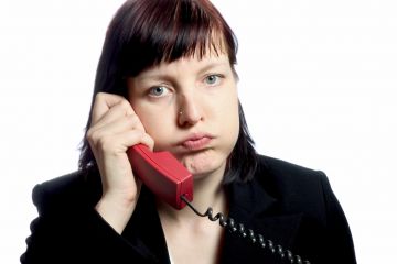 Woman on phone bad customer service Woman on phone bad customer service
