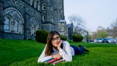 Student outside UofT