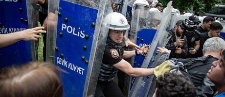 Students, labour unions and civil society groups clashed with riot police after Istanbul Bilgi University was ordered to shut down by presidential decree on 22 May 2026.