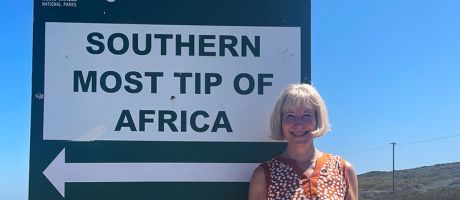 Elleke Boehmer at the southernmost tip of Africa.
