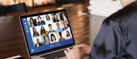 A computer running Zoom