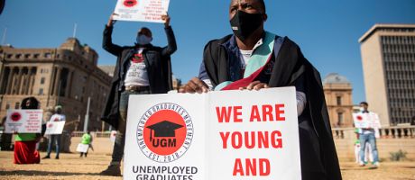 Unemployed graduates march to demand jobs opportunities in 2020 in Pretoria, South Africa Unemployed graduates march to demand jobs opportunities in 2020 in Pretoria, South Africa